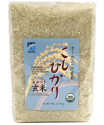 Nijiya Organic Rice Koshihikari 50% Polished 5LB