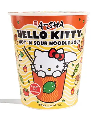 A Sha Hello Kitty Hot N Sour Noodle Soup (1P)